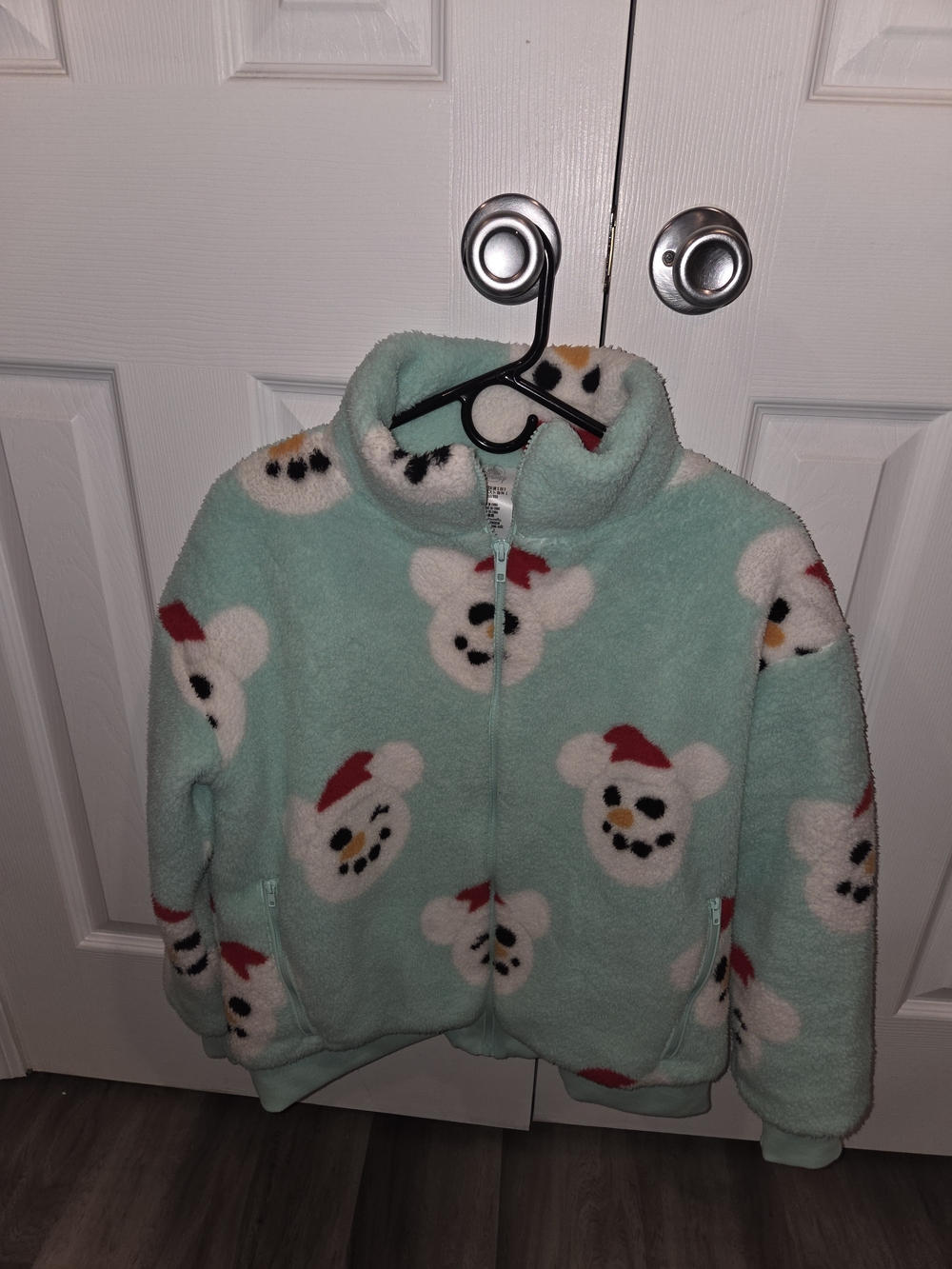 Disney Mint Green Fleece Jacket with Snow Bear Print